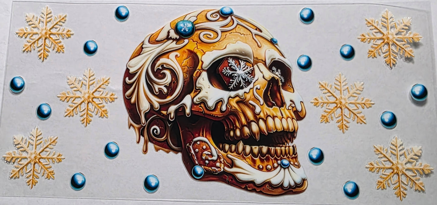 Skull with Snow Flakes