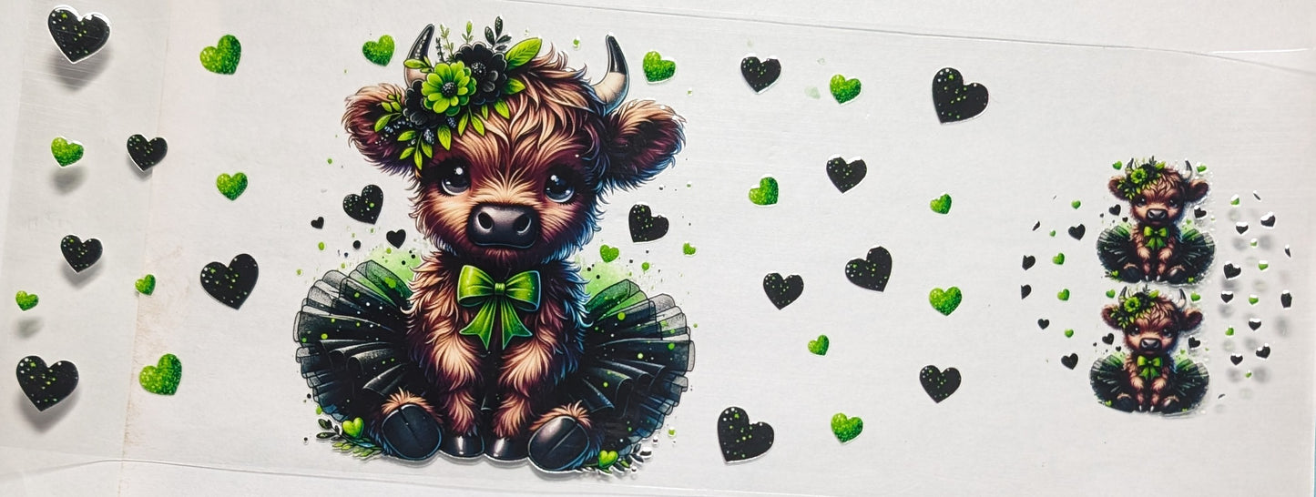 Green & Black Heart Cow