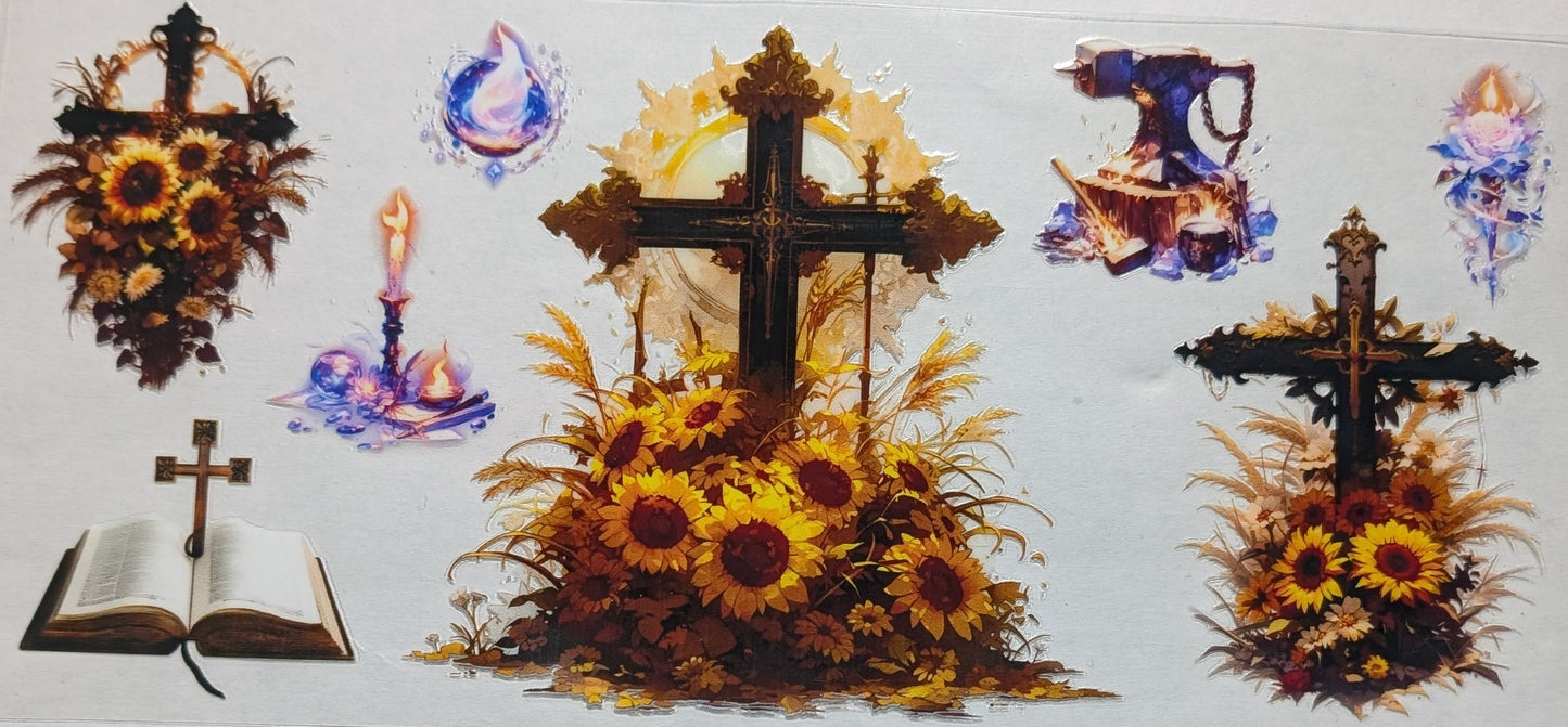Sun Flowers with Cross