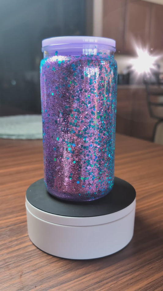 Purple & Blue Dry Glitter Cup Tumbler