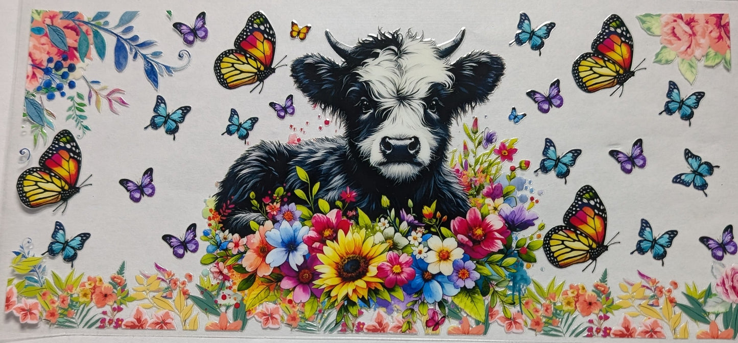 Highland Cow Flowers & Butterfly's
